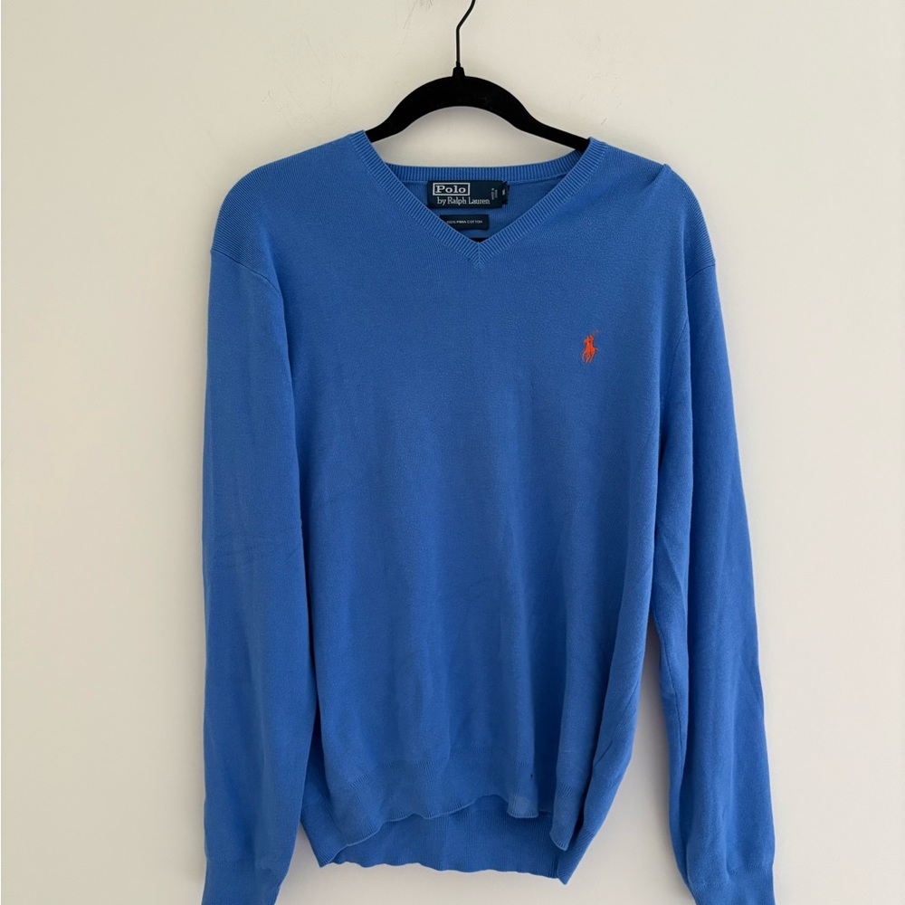 Ralph Lauren Men's V-Neck Sweater in Blue